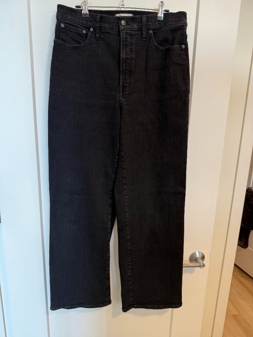 Madewell Perfect Vintage Wide-Leg Black Wash Jean | 31T